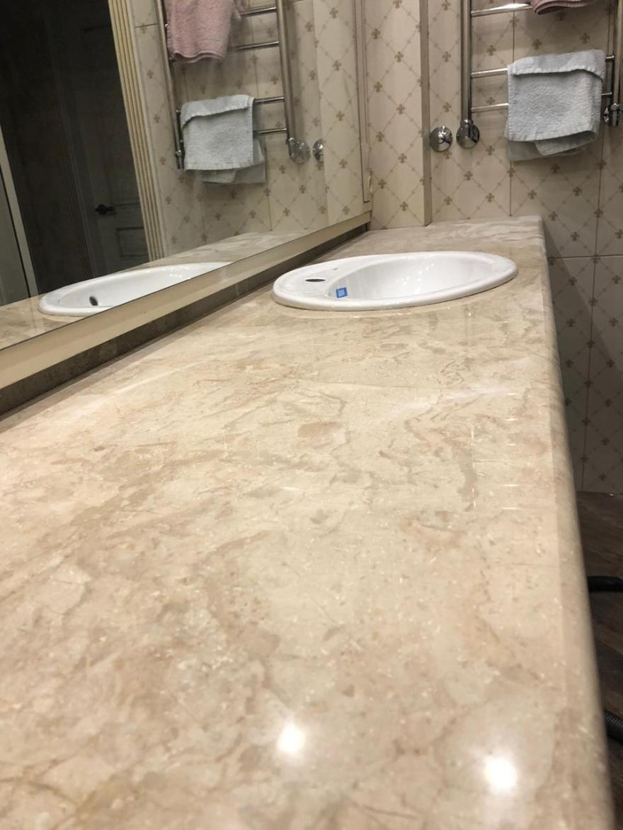 Столешница для ванной из мрамора